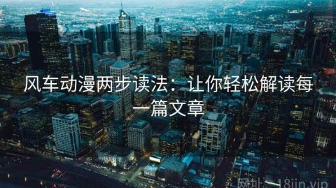 风车动漫两步读法：让你轻松解读每一篇文章