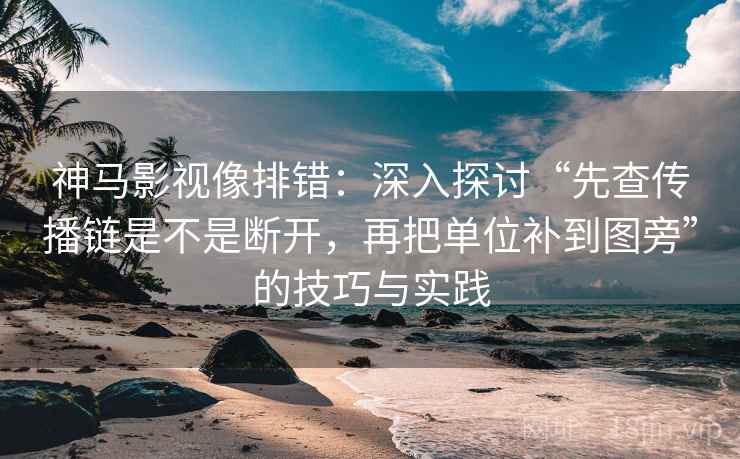 神马影视像排错:深入探讨“先查传播链是不是断开,再把单位补到图旁”的技巧与实践 神马影视像排错:深入探讨“先查传播链是不是断开,再把单位补到图旁”的技巧与实践